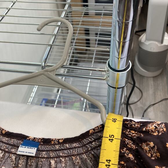 Old Navy Women’s Brown Floral Boho Peasant Midi Dress Size L Hippie‎ Festival - Picture 3 of 9